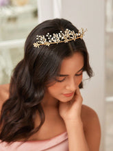 1pc Women's Elegant & Luxury Metal Headband With Rhinestone & Pearl/Bamboo Mop, Suitable For Wedding/Party